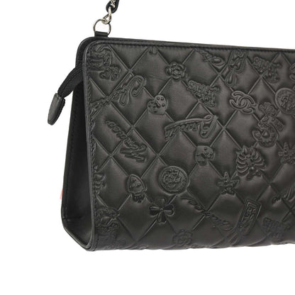 Chanel 2010-2011 Black Lambskin Icon Chain Handbag