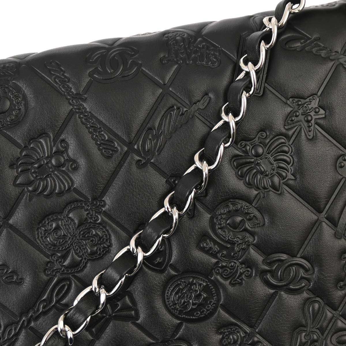 Chanel 2010-2011 Black Lambskin Icon Chain Handbag