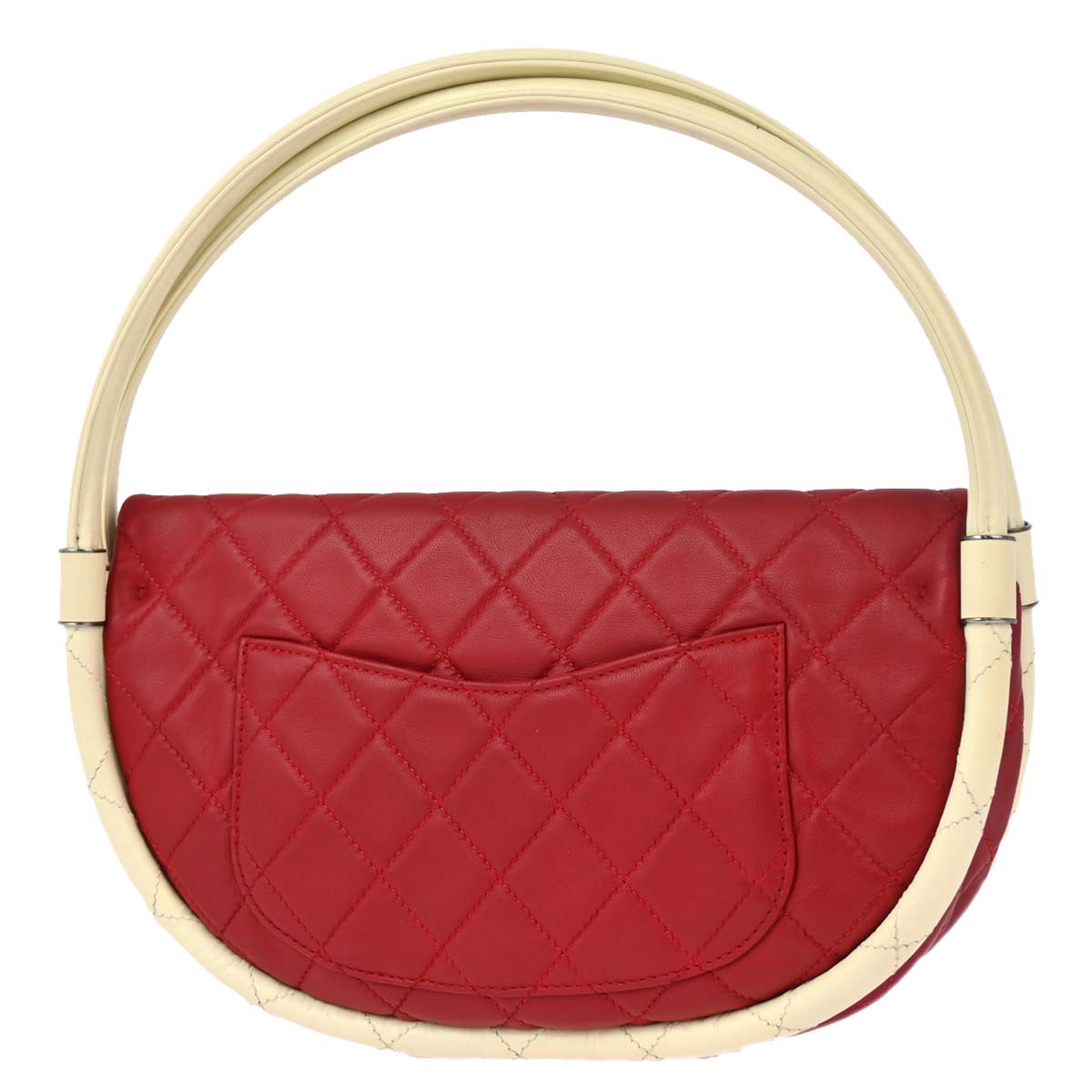 Chanel 2013-2014 Red Lambskin Medium Hula Hoop Handbag