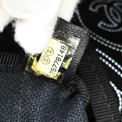 Chanel 2018 Black Printed Coated Canvas Camellia Shopping 2way Shoulder Tote Handbag