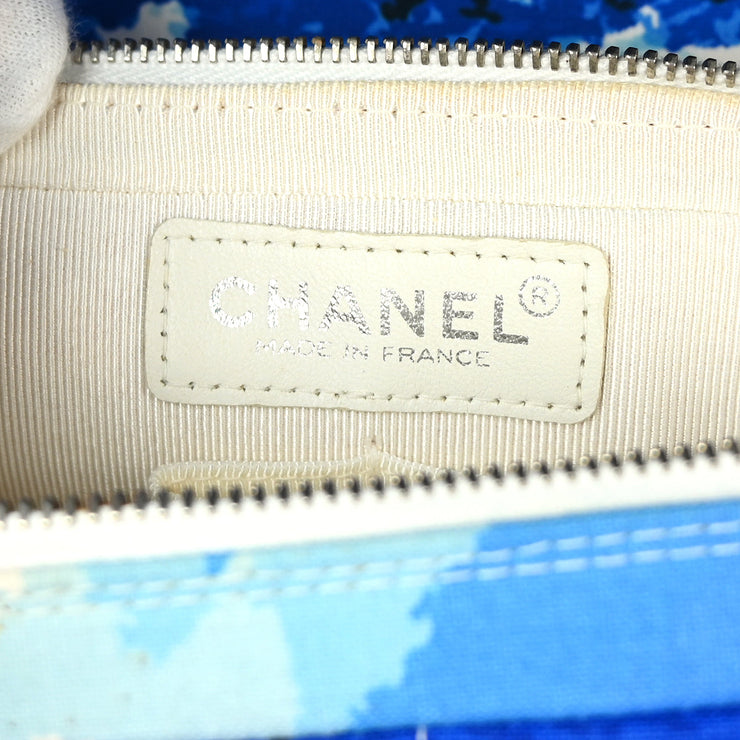 Chanel * Blue Canvas Surf Line Choco Bar Shoulder Bag