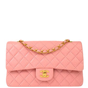 Chanel * Pink Lambskin Medium Classic Double Flap Shoulder Bag