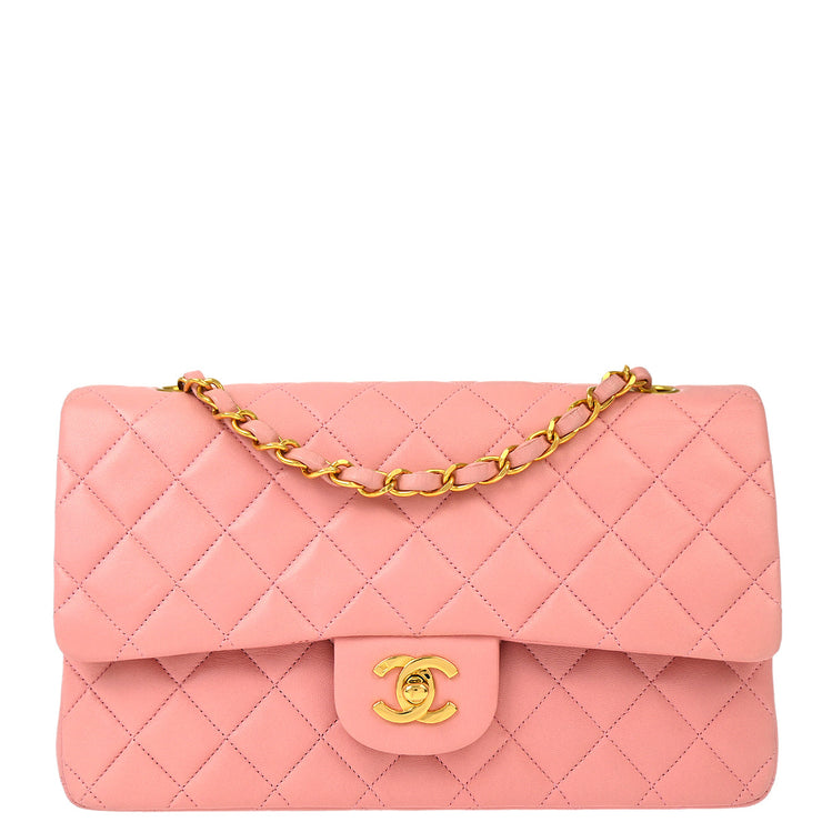 Pink chanel double flap sale