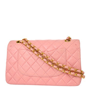 Chanel * Pink Lambskin Medium Classic Double Flap Shoulder Bag