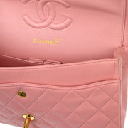 Chanel * 1996-1997 Pink Lambskin Medium Classic Double Flap Shoulder Bag