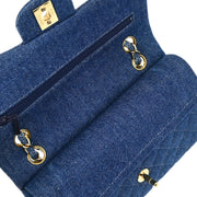 Chanel * Blue Denim Small Classic Double Flap Shoulder Bag