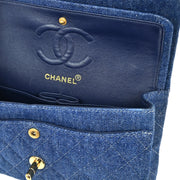 Chanel * Blue Denim Small Classic Double Flap Shoulder Bag