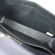 Chanel * 1989-1991 Black Lizard Pushlock Shoulder Bag