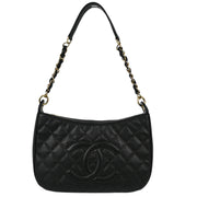 Chanel Black Caviar Hobo Handbag