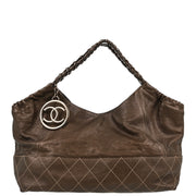 Chanel Bronze Calfskin Coco Cabas Tote Handbag