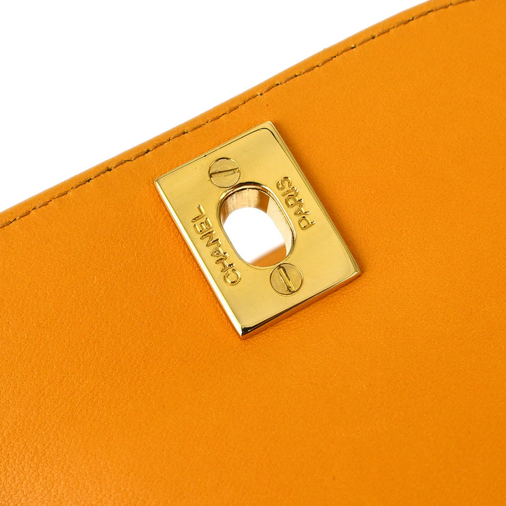 Chanel * Orange Lambskin Handbag