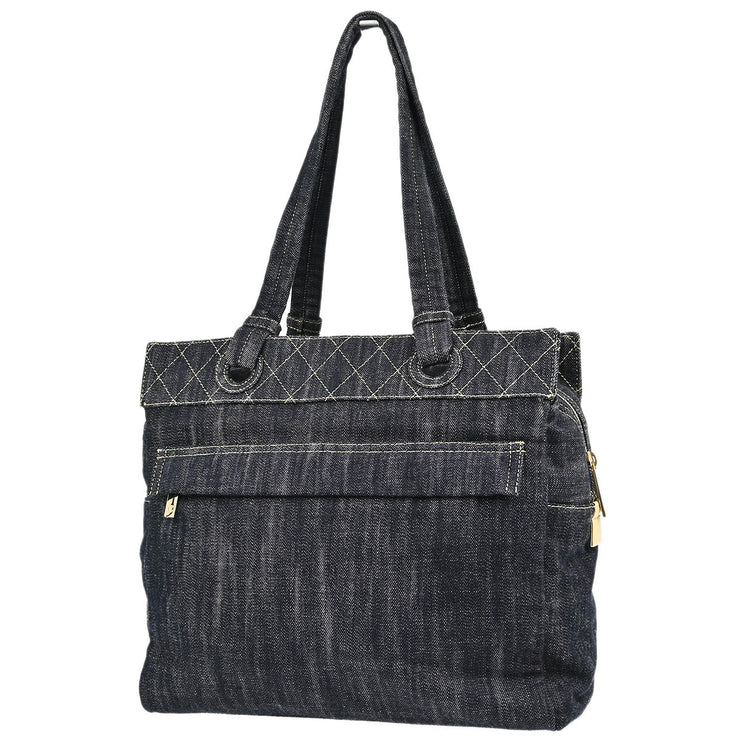 Chanel Blue Denim Tote Handbag