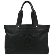 Chanel Black Perforated Calfskin Tote Handbag