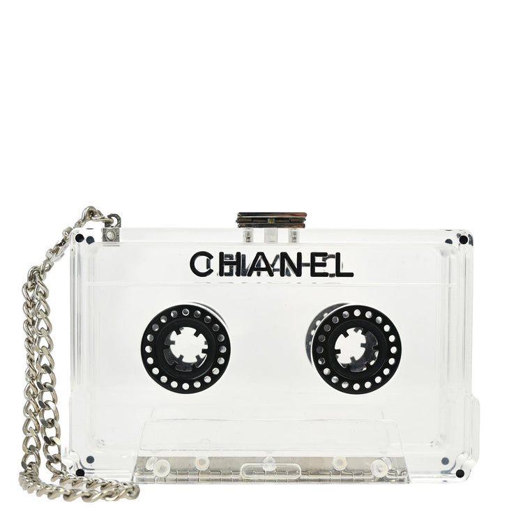 Chanel * Clear Acrylic Cassette Tape Clutch Bag