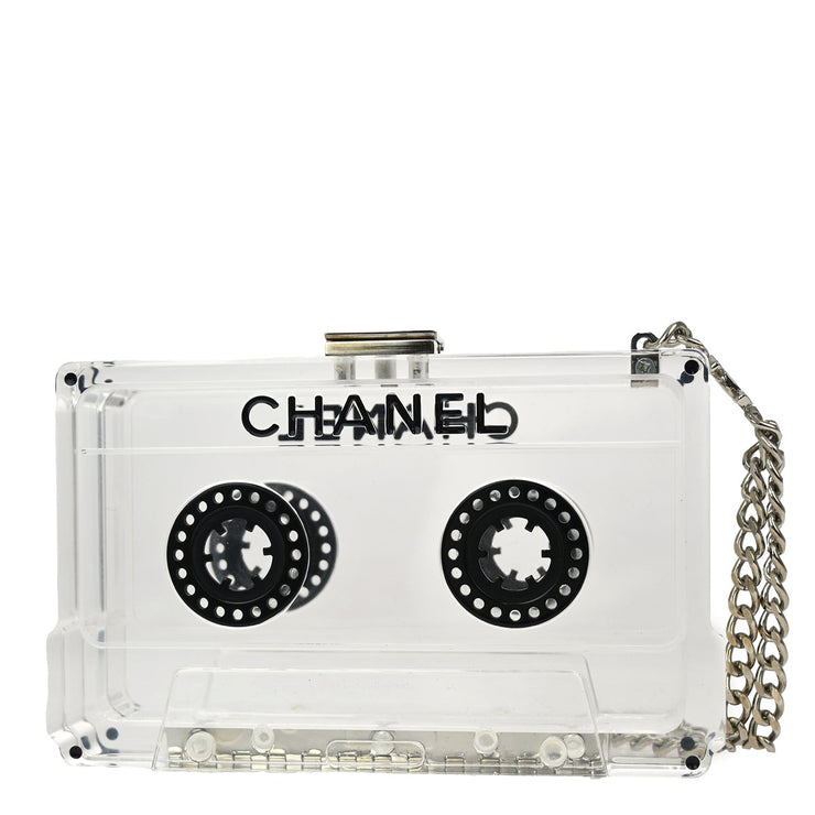 Chanel * Clear Acrylic Cassette Tape Clutch Bag