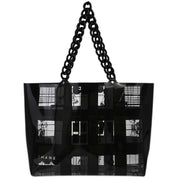 Chanel 2003-2004 Black Vinyl Window Tote Handbag