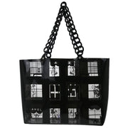 Chanel Black Vinyl Window Tote Handbag