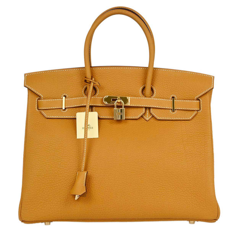 Hermes 2005 Natural Sable Fjord Birkin 35 Handbag