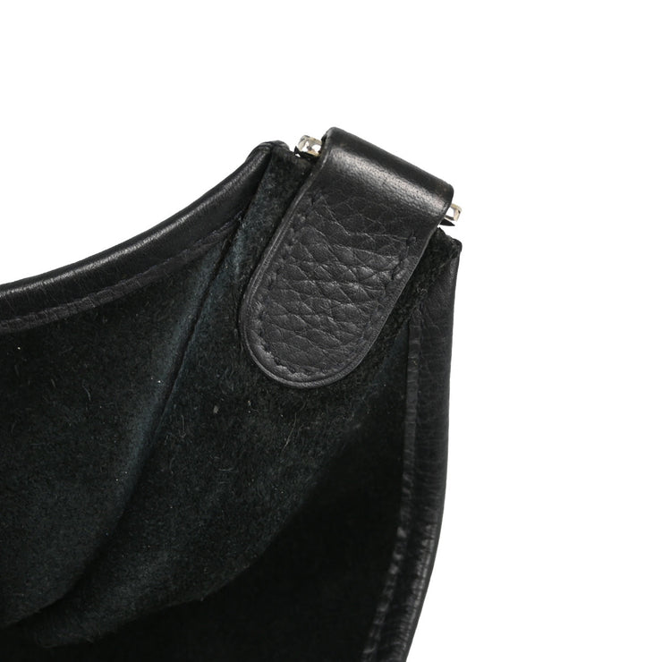 Hermes 2005 Black Taurillon Clemence Evelyne II 41 TGM Shoulder Bag