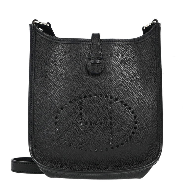 Hermes 2004 Black Epsom Evelyne TPM Shoulder Bag