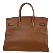 Hermes Brown Ardennes Birkin 35 Handbag