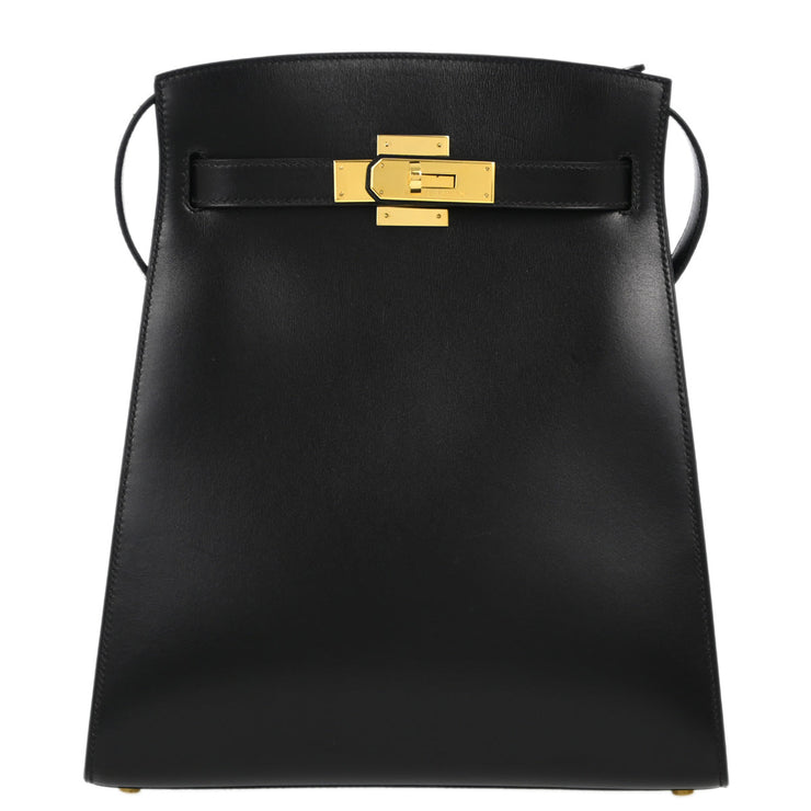 Hermes Black Box Calf Kelly Sport MM Shoulder Bag