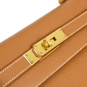 Hermes Gold Courchevel Kelly 32 Sellier 2way Shoulder Handbag