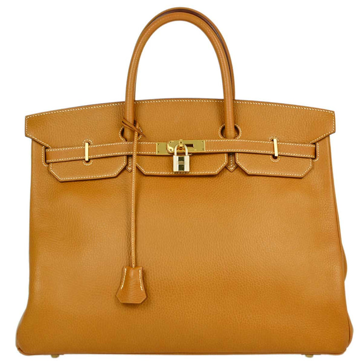 Hermes Natural Sable Ardennes Birkin 40 Handbag