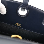 Hermes Navy Box Calf Dalvy 30 MM Handbag