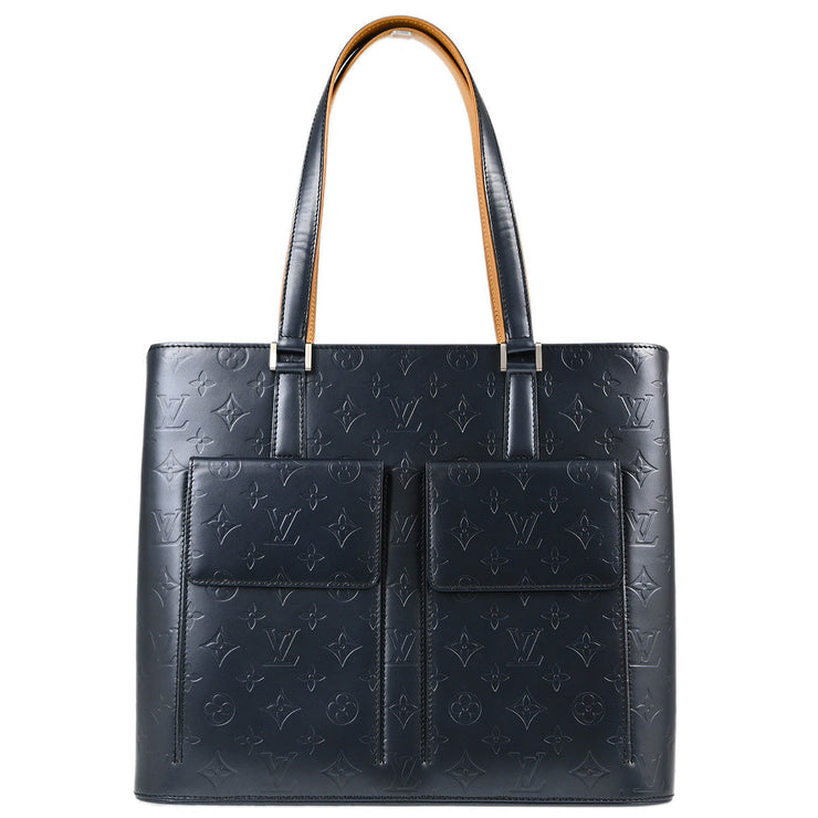 Louis Vuitton Blue Monogram Mat Willwood Tote Handbag M55105