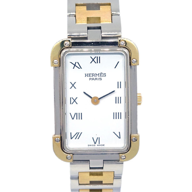 Hermes Croisiere Quartz Watch SS Gold