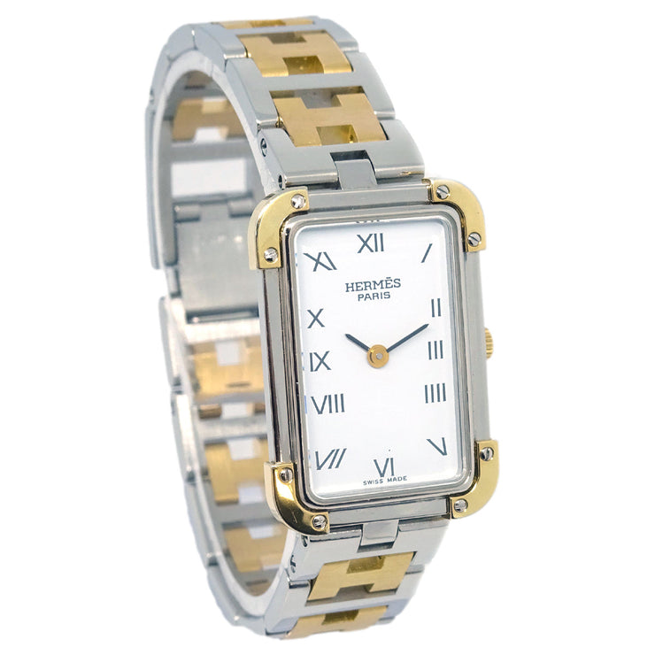 Hermes Croisiere Quartz Watch SS Gold