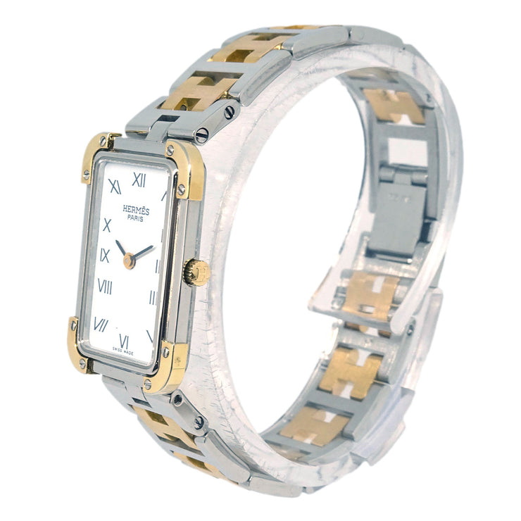 Hermes Croisiere Quartz Watch SS Gold