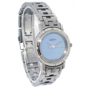 Hermes CL4.230 Clipper Nacre Quartz Watch SS Diamond