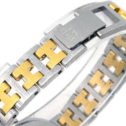 Hermes Clipper Quartz Watch SS Gold