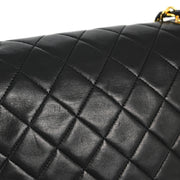 Chanel Black Lambskin Turnlock Small Full Flap Shoulder Bag