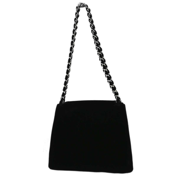 Chanel Black Velvet Chain Handbag