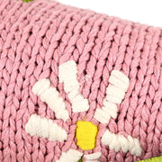 Fendi Pink Wool Flower Mamma Baguette Handbag