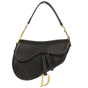 Christian Dior Black Leather Saddle Handbag