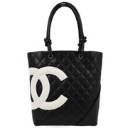 Chanel Black Calfskin Cambon Ligne Tote Handbag