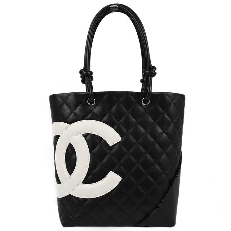 Chanel Black Calfskin Cambon Ligne Tote Handbag