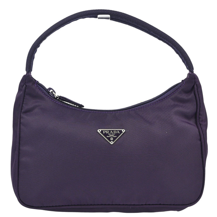 Prada Purple Nylon Hobo Handbag