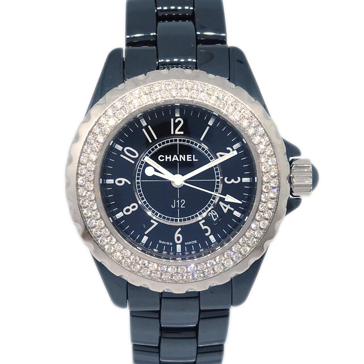 Chanel Ref.H0949 J12 Quartz 33mm Watch Ceramic SS Diamond