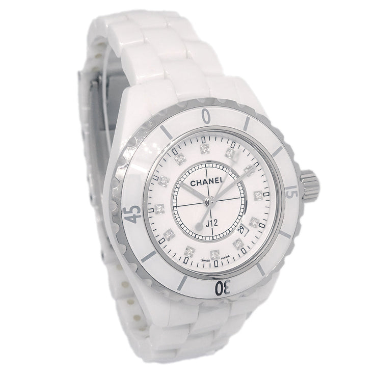 Chanel Ref.H1628 J12 Quartz 33mm Watch Ceramic SS Diamond