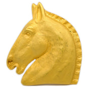 Hermes Cheval Horse Brooch Pin Gold