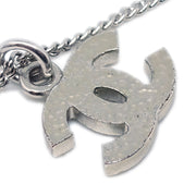 Chanel CC Chain Necklace Pendant Rhinestone Silver 07V