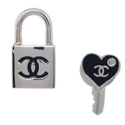 Chanel CC Set Brooch Pin Heart Key Padlock Silver 07P