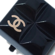 Chanel Square Earrings Clip-On Black 04A