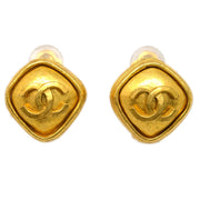 Chanel Rhombus Earrings Clip-On Gold 97A