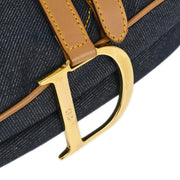 Christian Dior Navy Denim Saddle Handbag